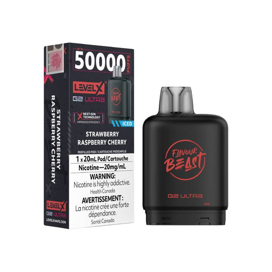 Level X Flavour Beast G2 Ultra Pod 50K - Strawberry Raspberry Cherry Iced