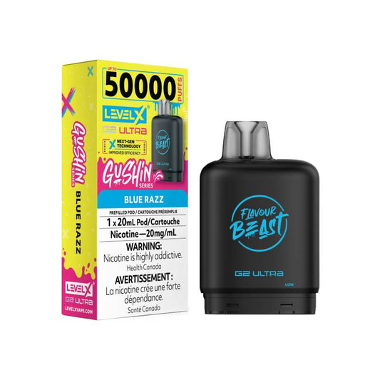 Flavour Beast Level X G2 Ultra Pod 50K - Gushin’ Blue Razz