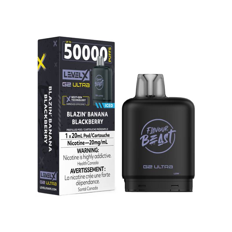 Flavour Beast Level X G2 Ultra Pod 50K - Banane mûre glacée