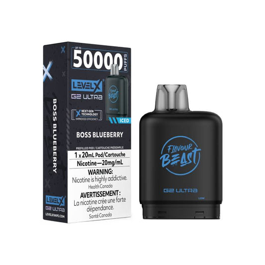 Flavour Beast Level X G2 Ultra Pod 50K - Boss Blueberry Iced