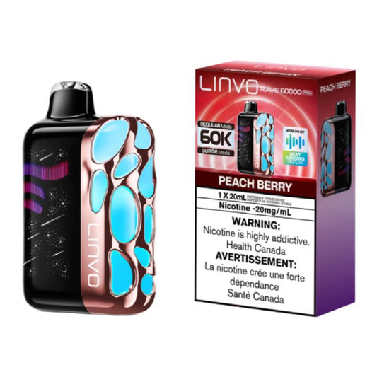 Linvo Rave 60k Pro Disposable Vape Peach Berry