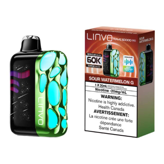 Linvo Rave 60k Pro Disposable Vape Sour Watermelon G