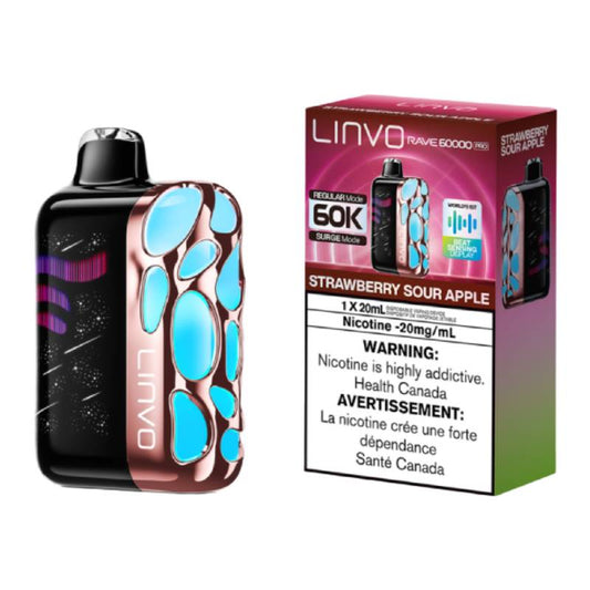 Linvo Rave 60k Pro Disposable Vape Strawberry Sour Apple