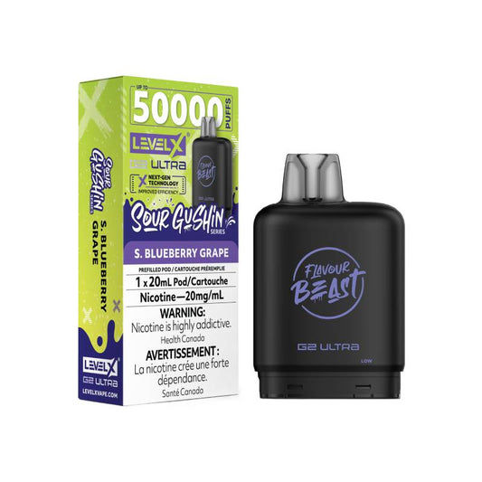 Flavour Beast Level X G2 Ultra Pod 50K - Sour Gushin’ Blueberry Grape