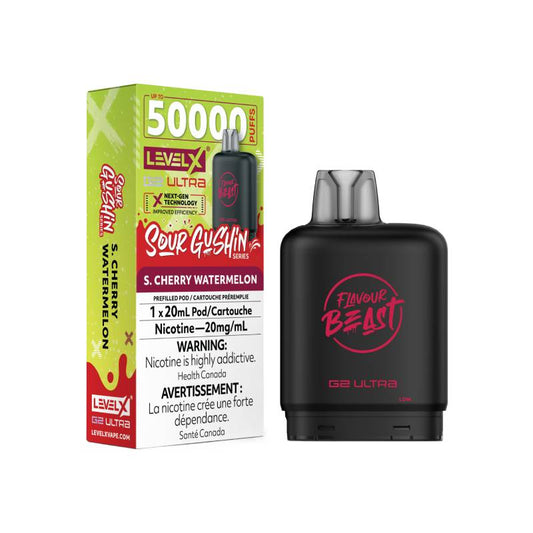 Flavour Beast Level X G2 Ultra Pod 50K - Sour Gushin’ Cherry Watermelon