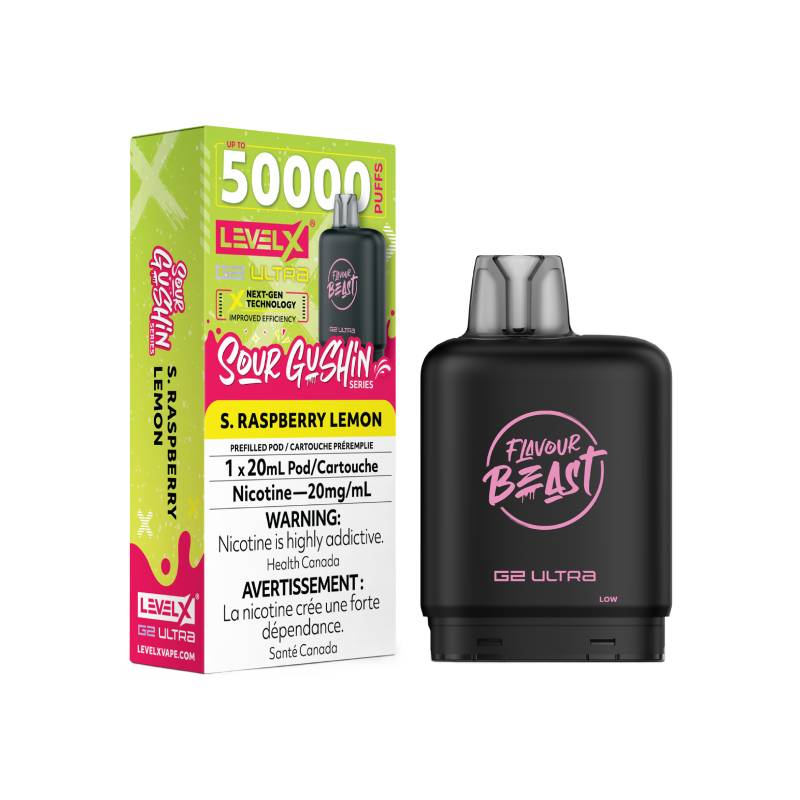 Flavour Beast Level X G2 Ultra Pod 50K - Framboise Citron Acidulé
