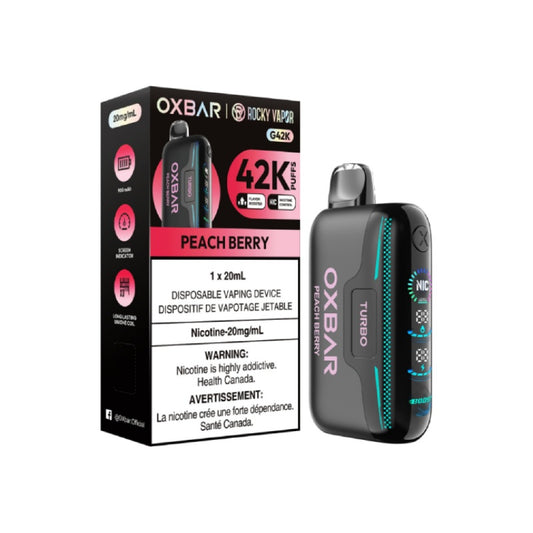 OxBar G42K - Vape jetable Pêche et Baies