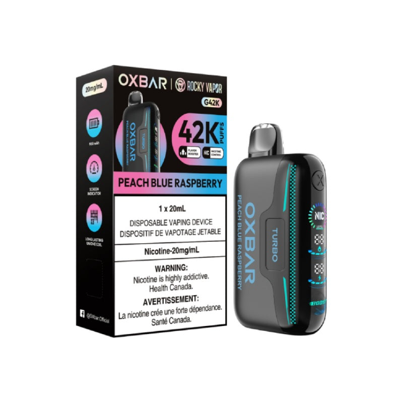 OxBar G42K - Peach Blue Raspberry Disposable Vape