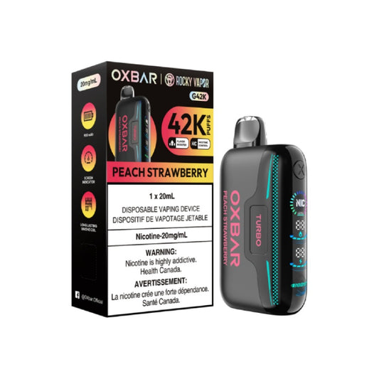 OxBar G42K - Vape jetable Pêche Fraise