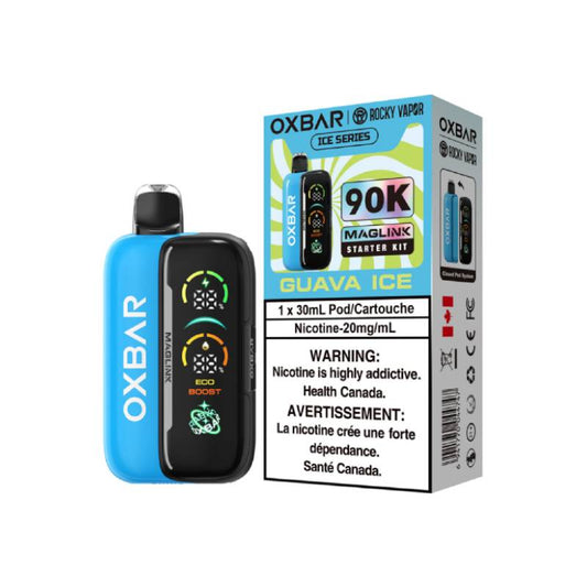 Oxbar Maglink 90K Starter Vape Kit Guava Ice flavour device with rechargeable battery and pod system