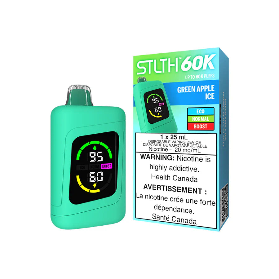 Vape jetable STLTH 60K - Glace à la pomme verte