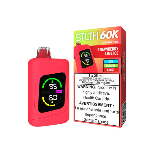 Vape jetable STLTH 60K - Glace à la fraise et au citron vert