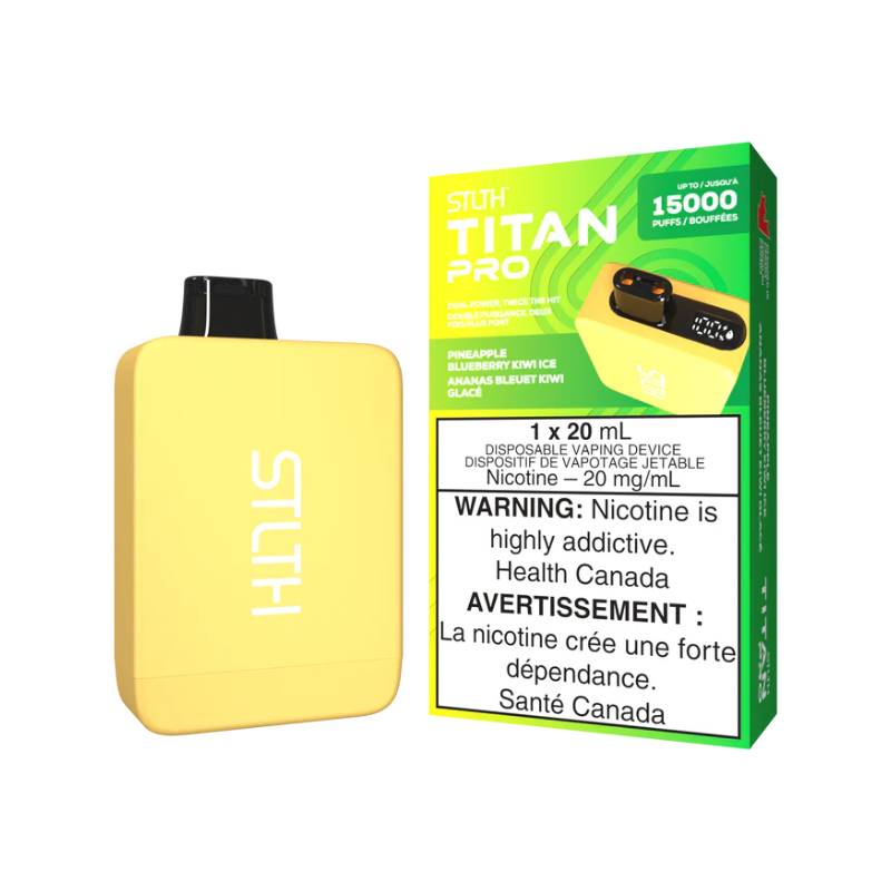 STLTH Titan Pro Jetable - Glace Ananas Myrtille Kiwi, 15 000 Puffs