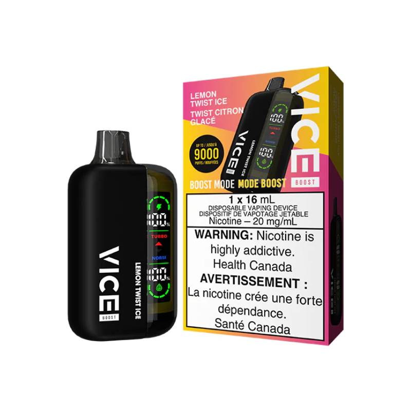 Vice Boost Disposable Vape - Lemon Twist Ice, 9000 Puffs