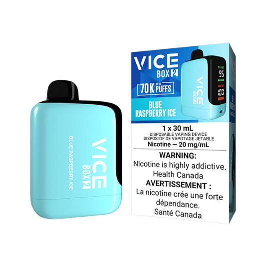Vice Box 2 Blue Raspberry Ice Disposable Vape – 70,000 Puffs, 30mL, 20mg Nicotine