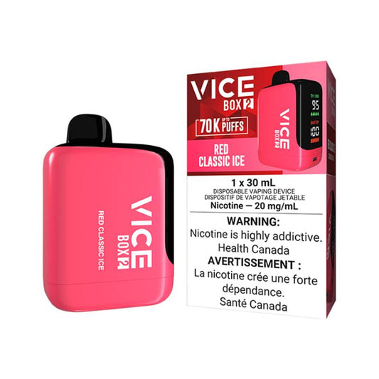 Vice Box 2 Red Classic Ice Disposable Vape – 70,000 Puffs, 30mL, 20mg Nicotine