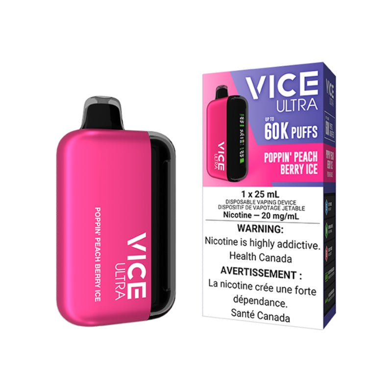 Vice Ultra 60K Poppin' Peach Berry Ice Disposable Vape