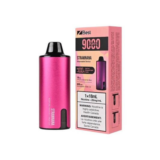 Z Best Disposable Vape - Strawnana (9000 Puffs), 18ML