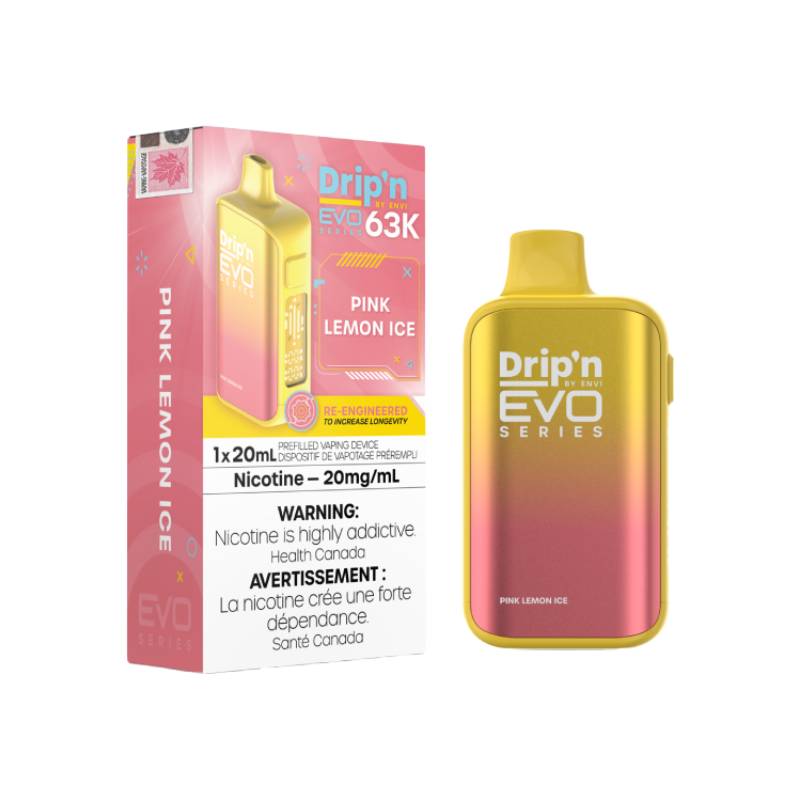 Drip'n by Envi EVO 63K Disposable Vape - Pink Lemon Ice Flavour