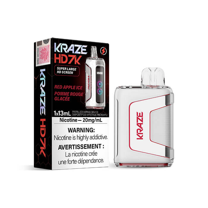 Kraze HD 7K Red Apple Ice Disposable Vape