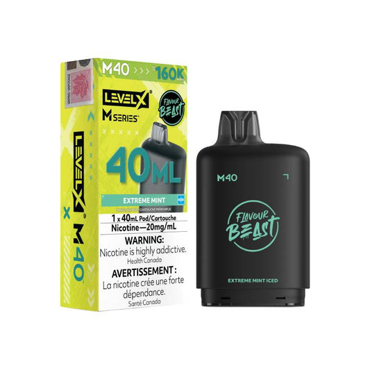 Level X M Series M40 160K Extreme Mint Iced vape pod with retail packaging