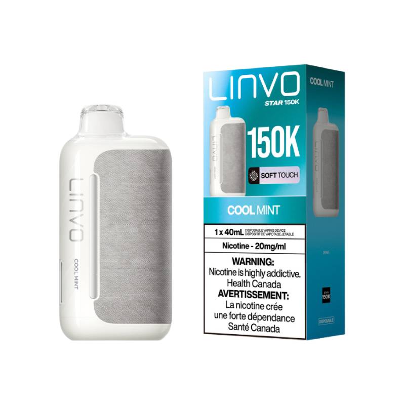 LINVO Star 150K Cool Mint disposable vape with retail packaging