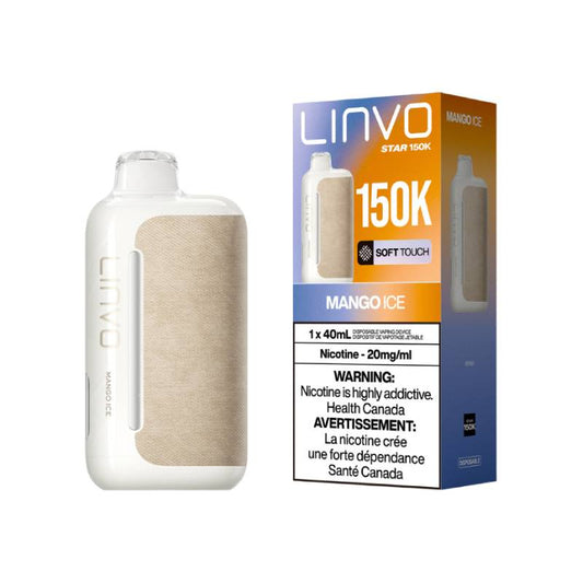 LINVO Star 150K Mango Ice disposable vape with retail packaging