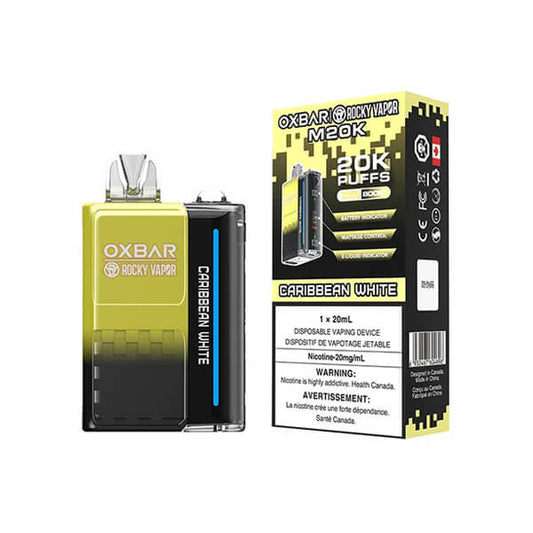 Vape jetable Oxbar M20K - Blanc caraïbe, 20 000 bouffées