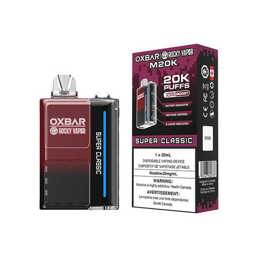 Vape jetable Oxbar M20K - Super classique, 20 000 bouffées